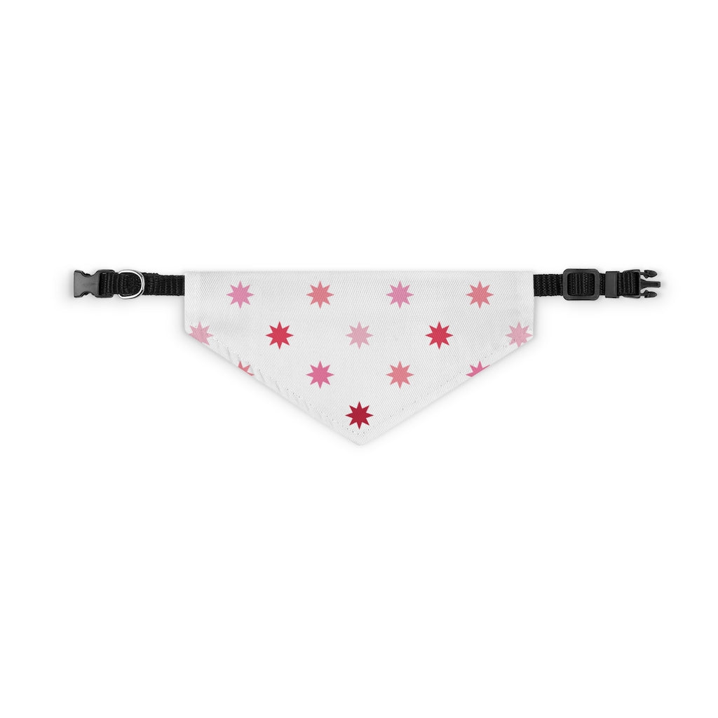Geo Star Dog Bandana / White Pink