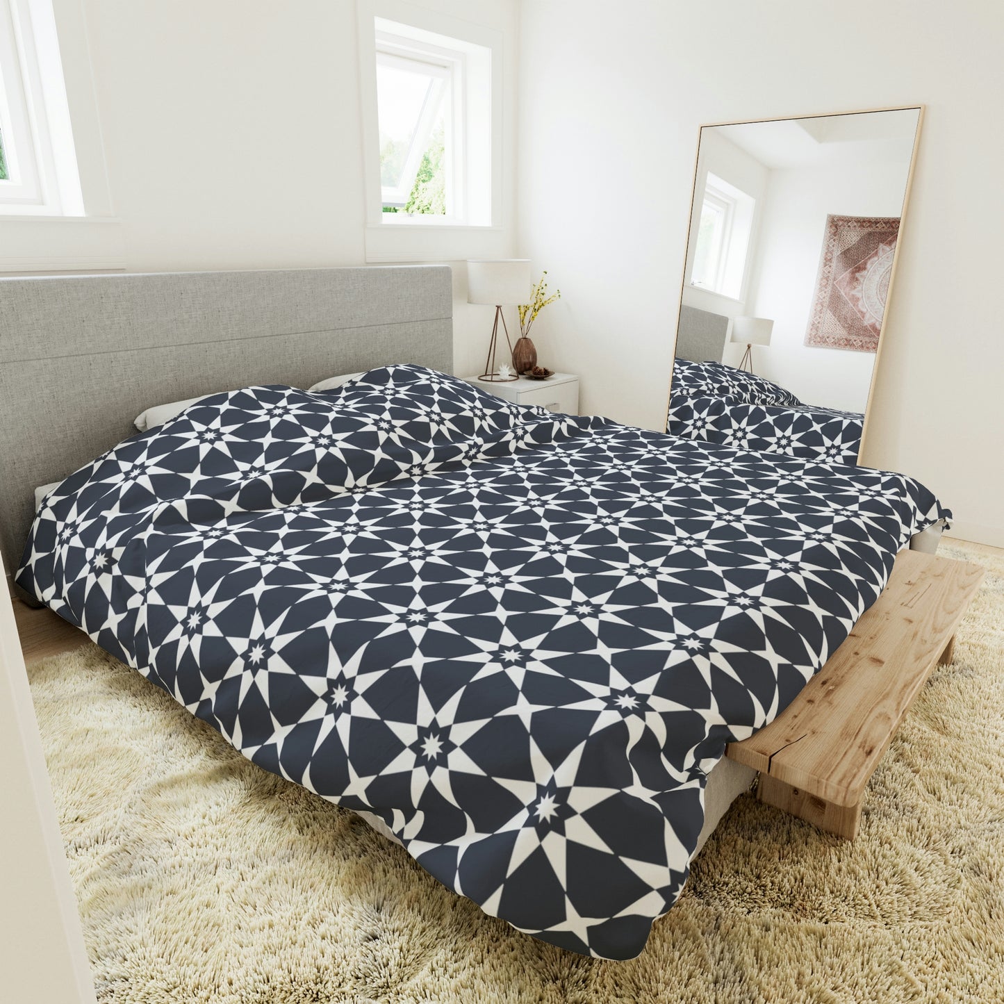 Duvet Cover / August Geo / Dark Gray