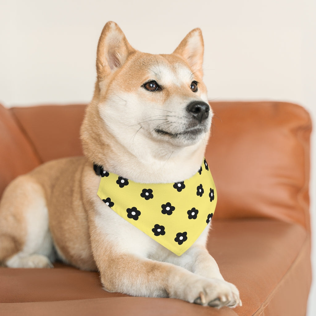 Betty Floral Dog Bandana / Yellow