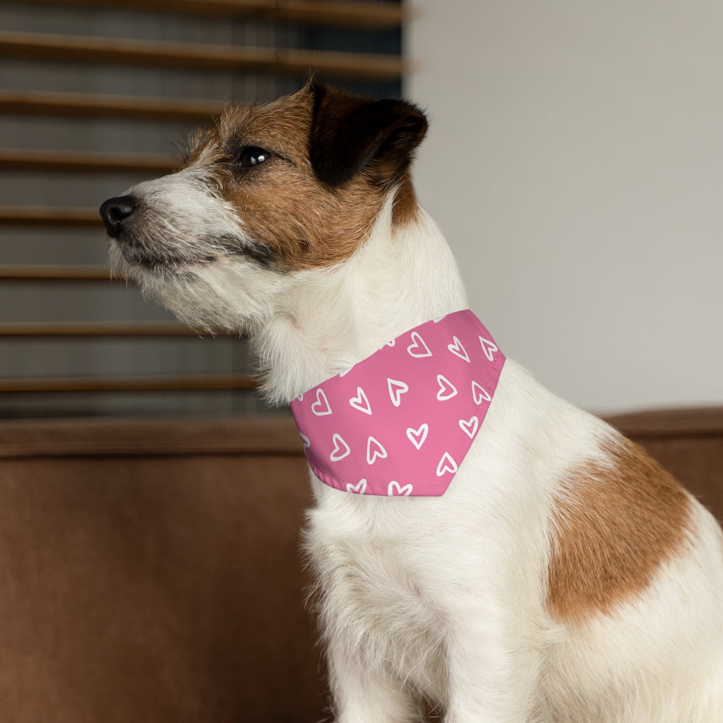 Aurora Hearts Dog Bandana / Pink