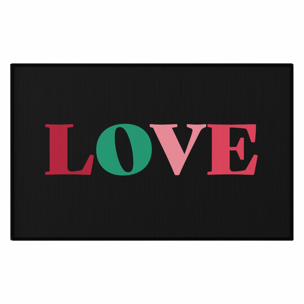 LOVE Christmas Welcome Rug / Black