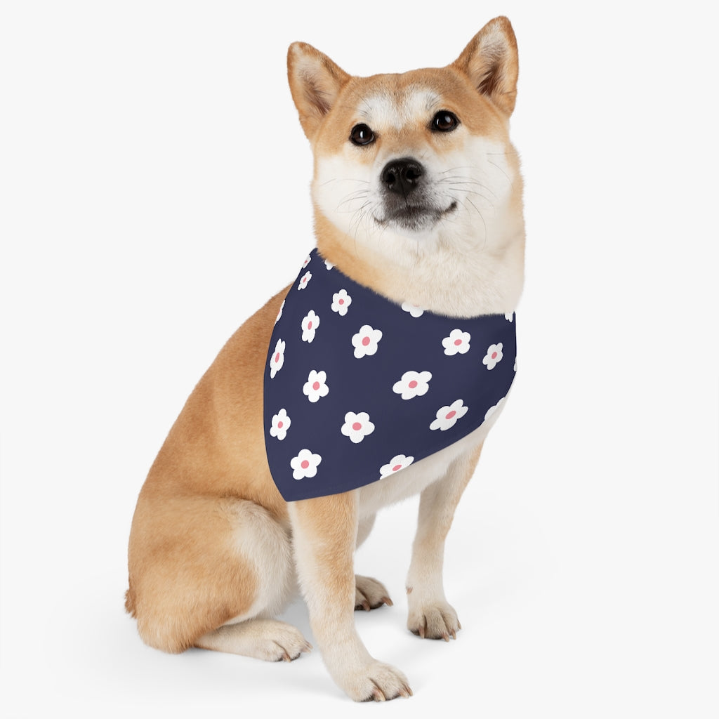 Betty Floral Dog Bandana / Navy