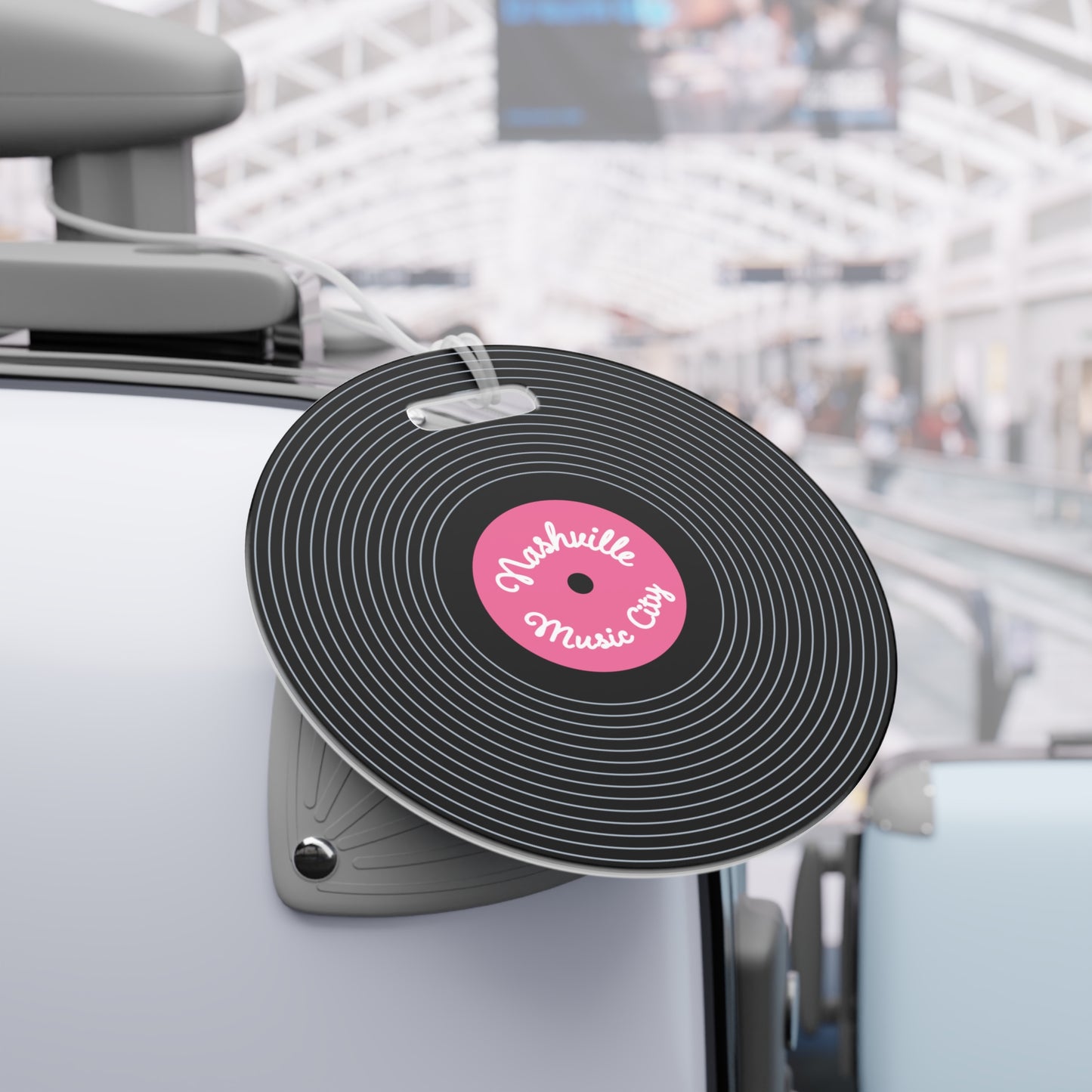 Nashville Music Record Luggage Tag / Pink