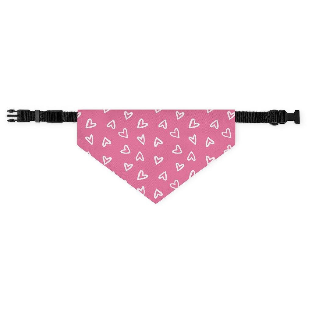 Aurora Hearts Dog Bandana / Pink