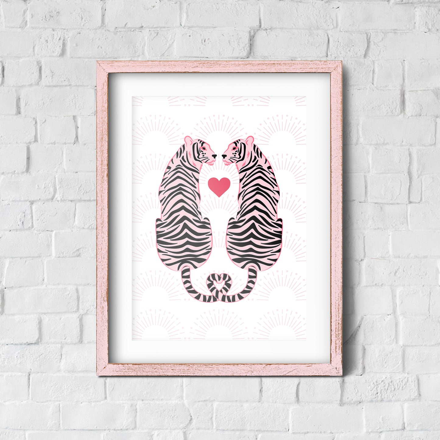 Pink Tigers / Wall Art Print