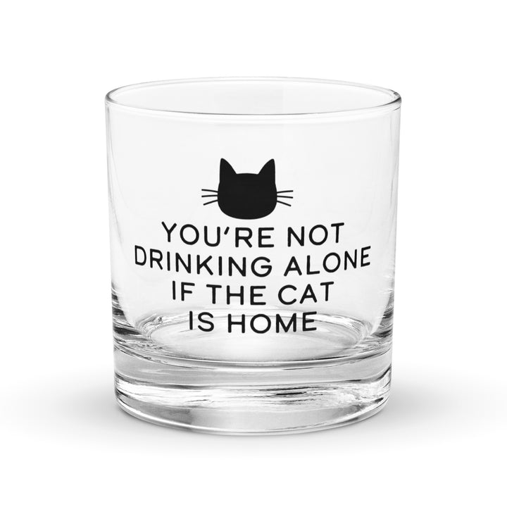 Not Drinking Alone Cat / Whiskey Glass