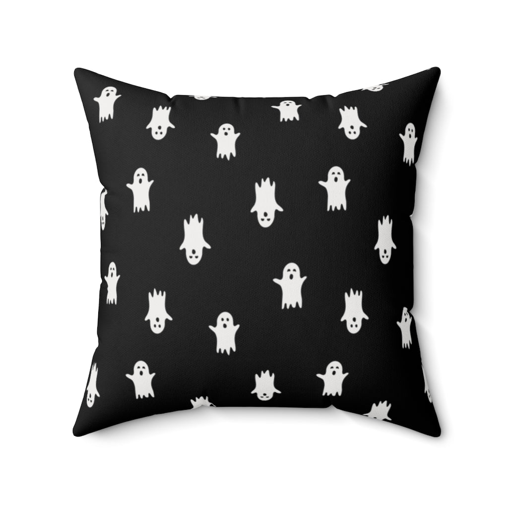 Spooky Little Ghosts Pillow Cover / Halloween / Black Charcoal