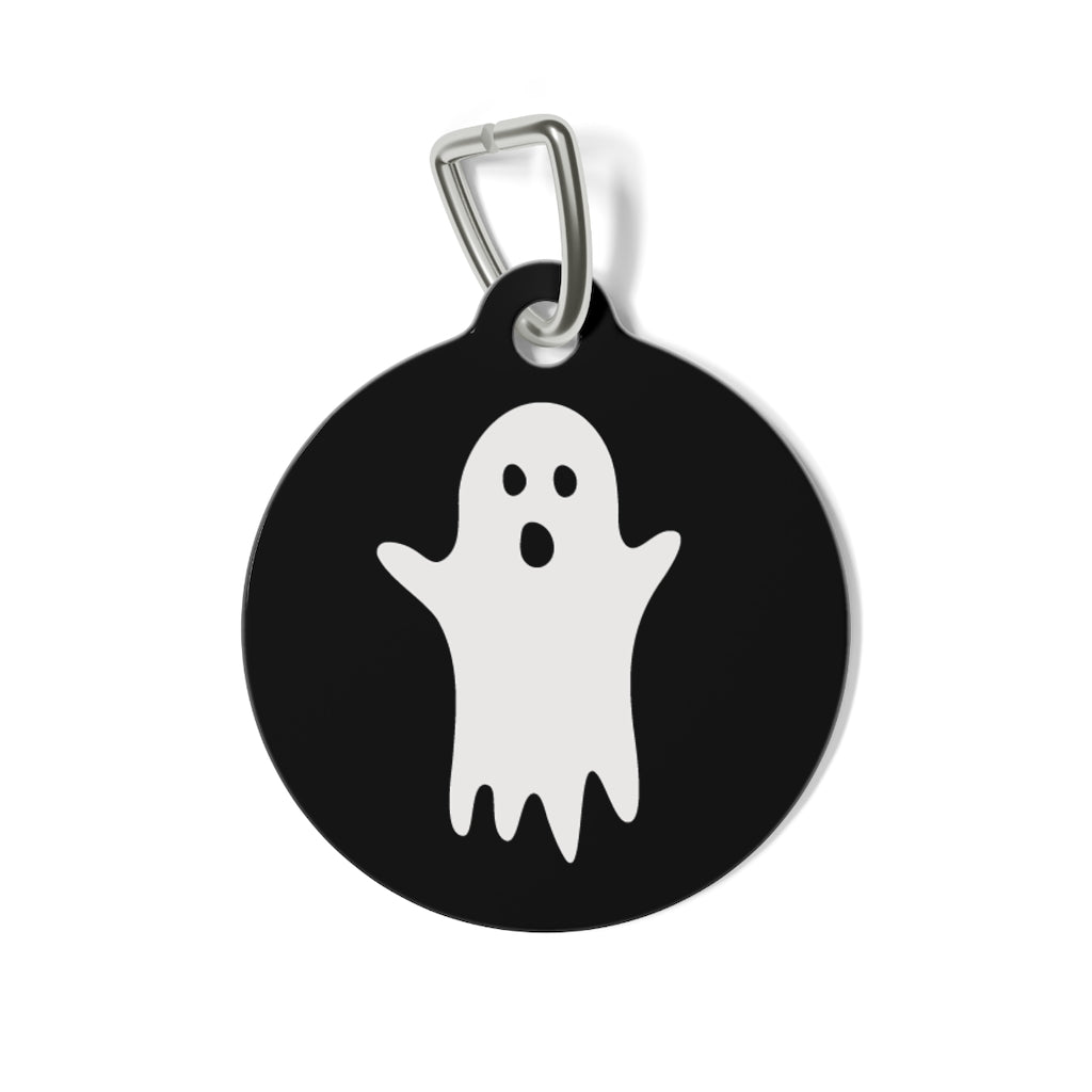 Ghost /  Halloween Pet Tag / Black
