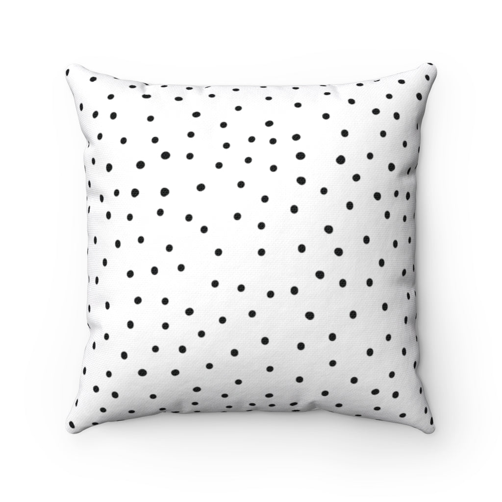 Polka Dot Pillow Cover / White/Black