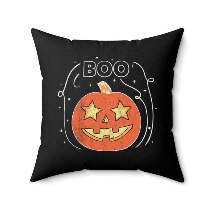 Starry Eyed Jack-o-lantern Pillow Cover / Halloween / Black Charcoal
