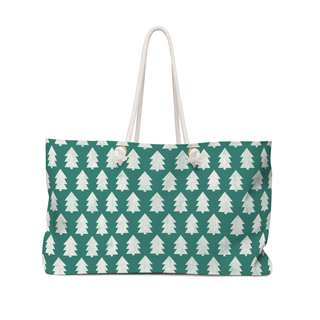 Christmas Tree Weekender Bag / Green-White