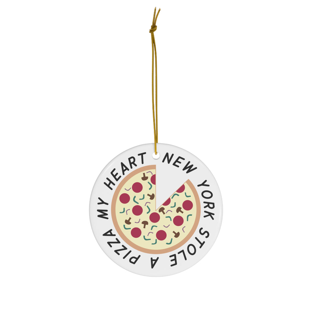 New York Stole a Pizza my Heart Christmas Ornament / Pepperoni Pizza / Pizza Lover Gift / Cute / Funny / Trendy Ornament