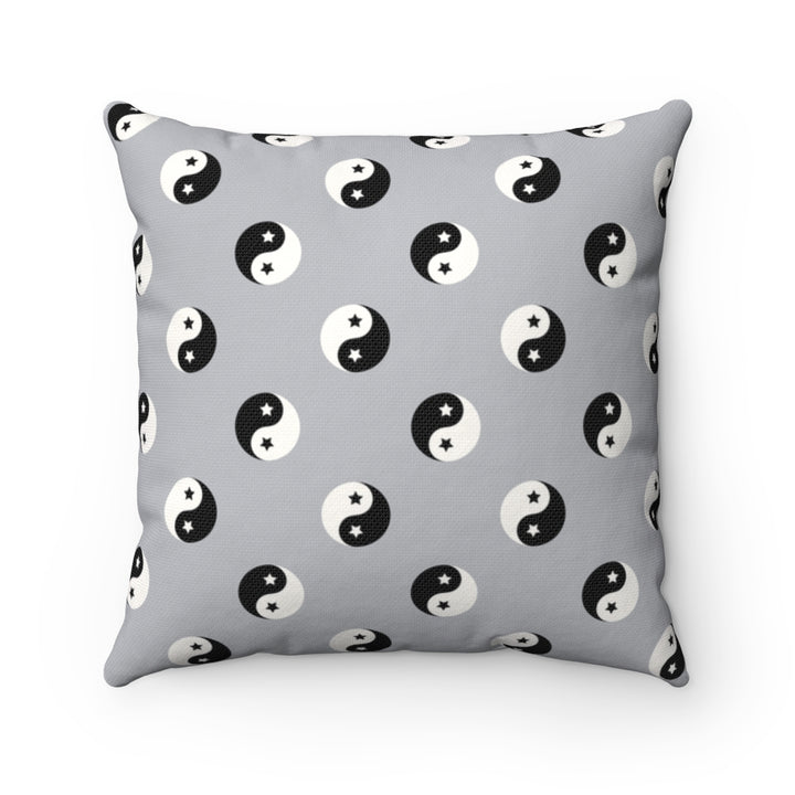 Yin Yang Star Ditsy Pillow Cover / Gray