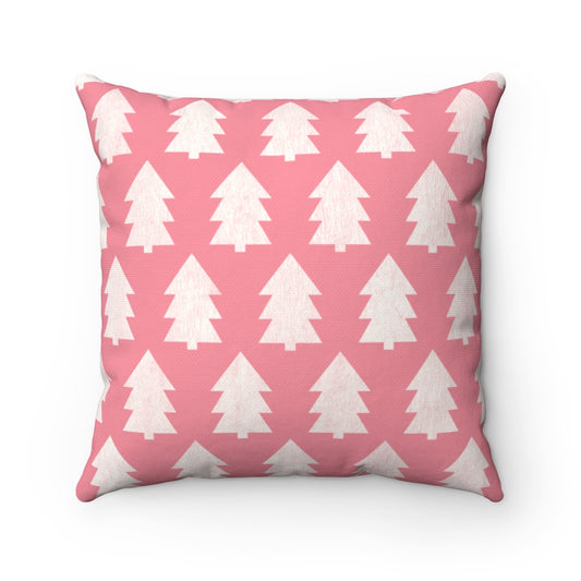 Christmas Tree Pillow Cover / Pink