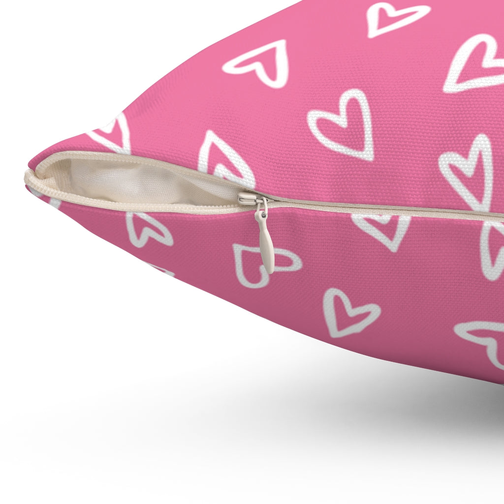 Aurora Hearts Pillow Cover / Pink