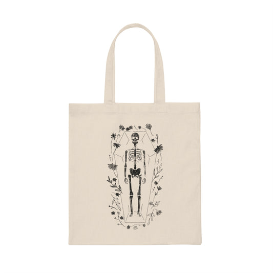 Skeleton / Canvas Tote Bag / Cream