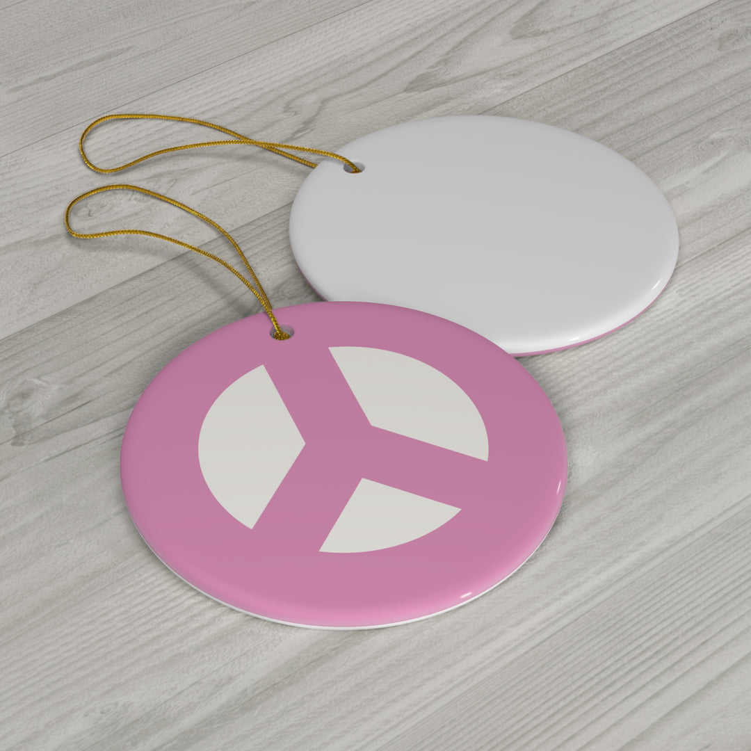 Peace Sign Ornament / Pink