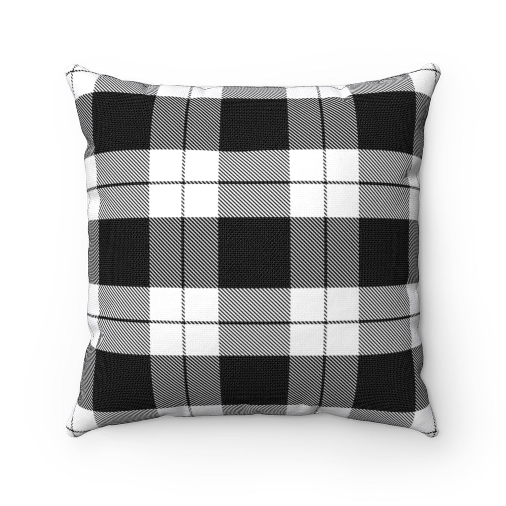 Abercorn Plaid Pillow Cover / Black White