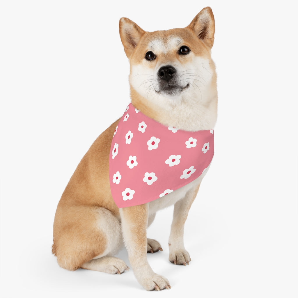 Betty Floral Dog Bandana / Coral Pink