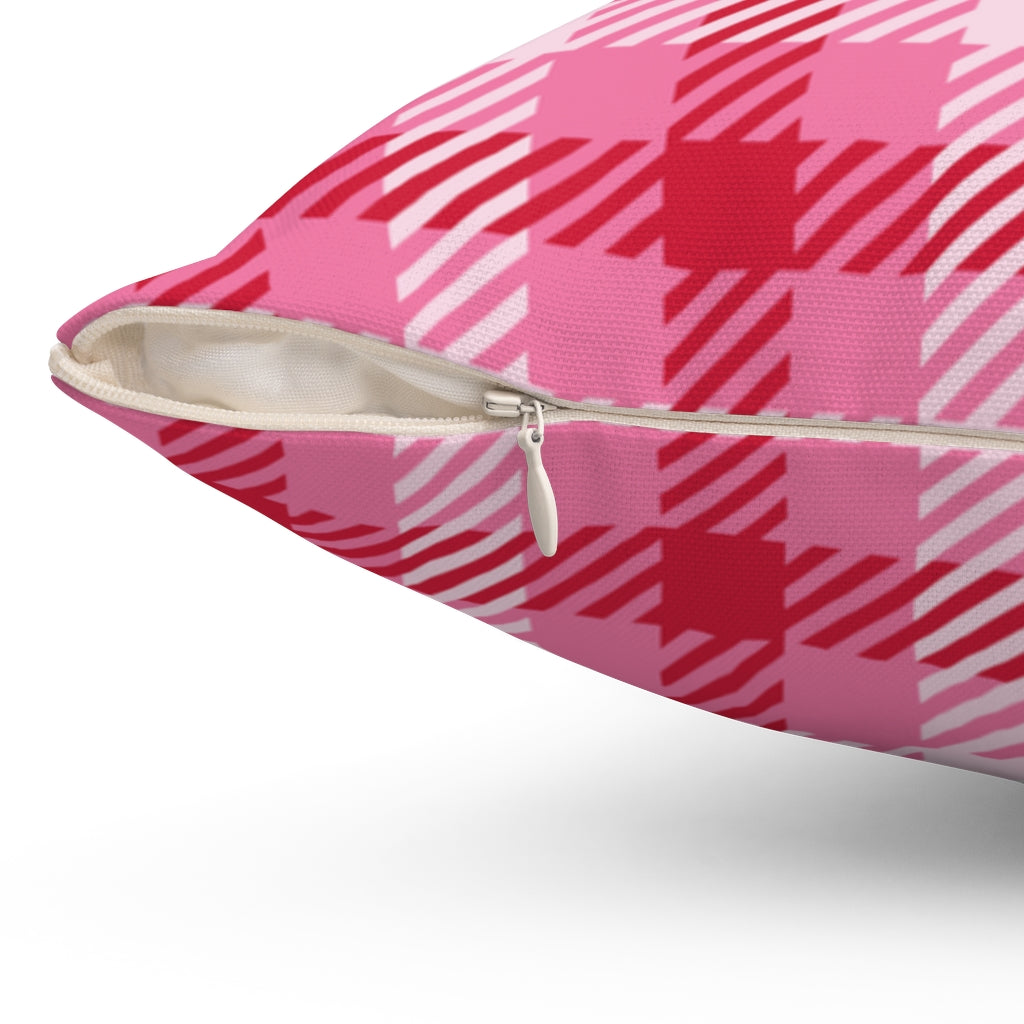 Astoria Plaid Pillow Cover / Hot Pink