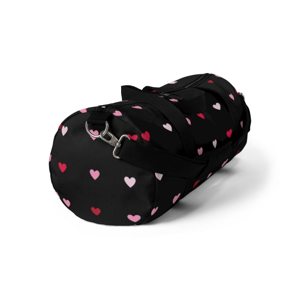 Charming Hearts Duffel Gym Bag / Black