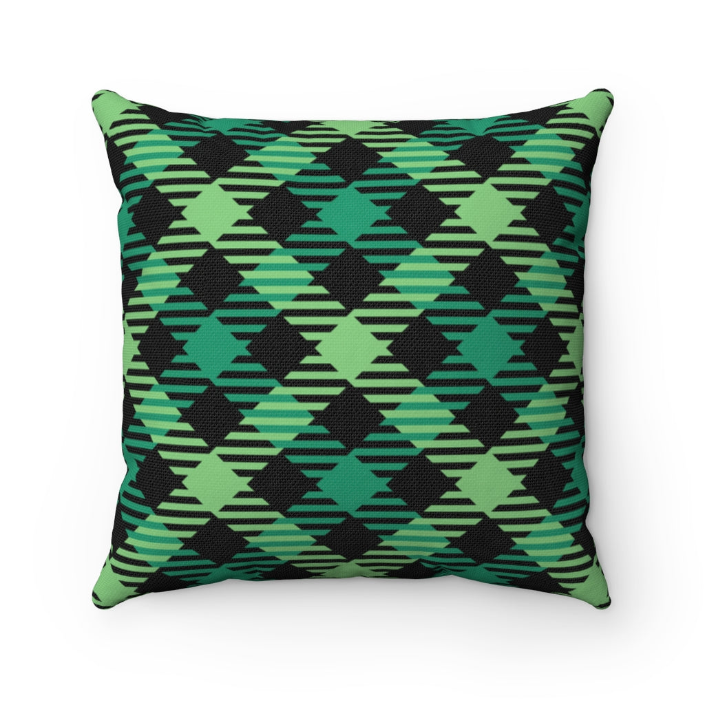 Midtown Plaid Pillow Cover / Green Black