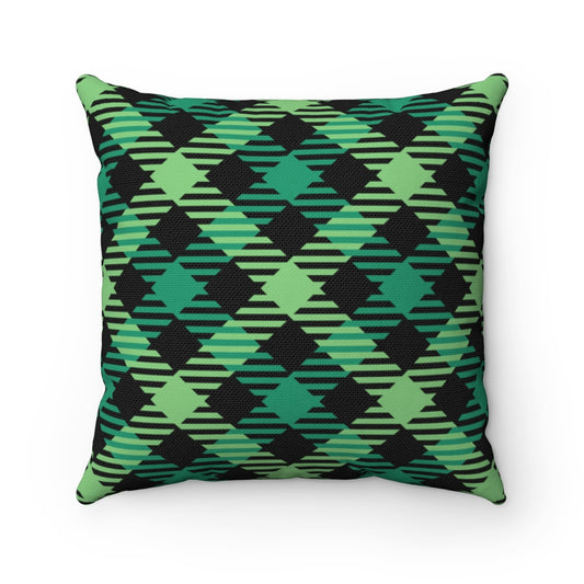 Midtown Plaid Pillow Cover / Green Black