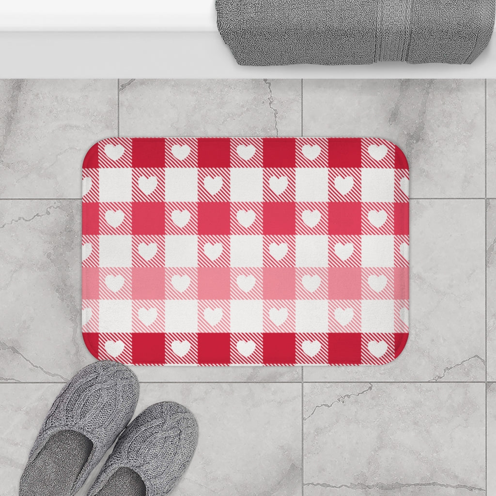 Heart Buffalo Plaid Ombre / Red Pink