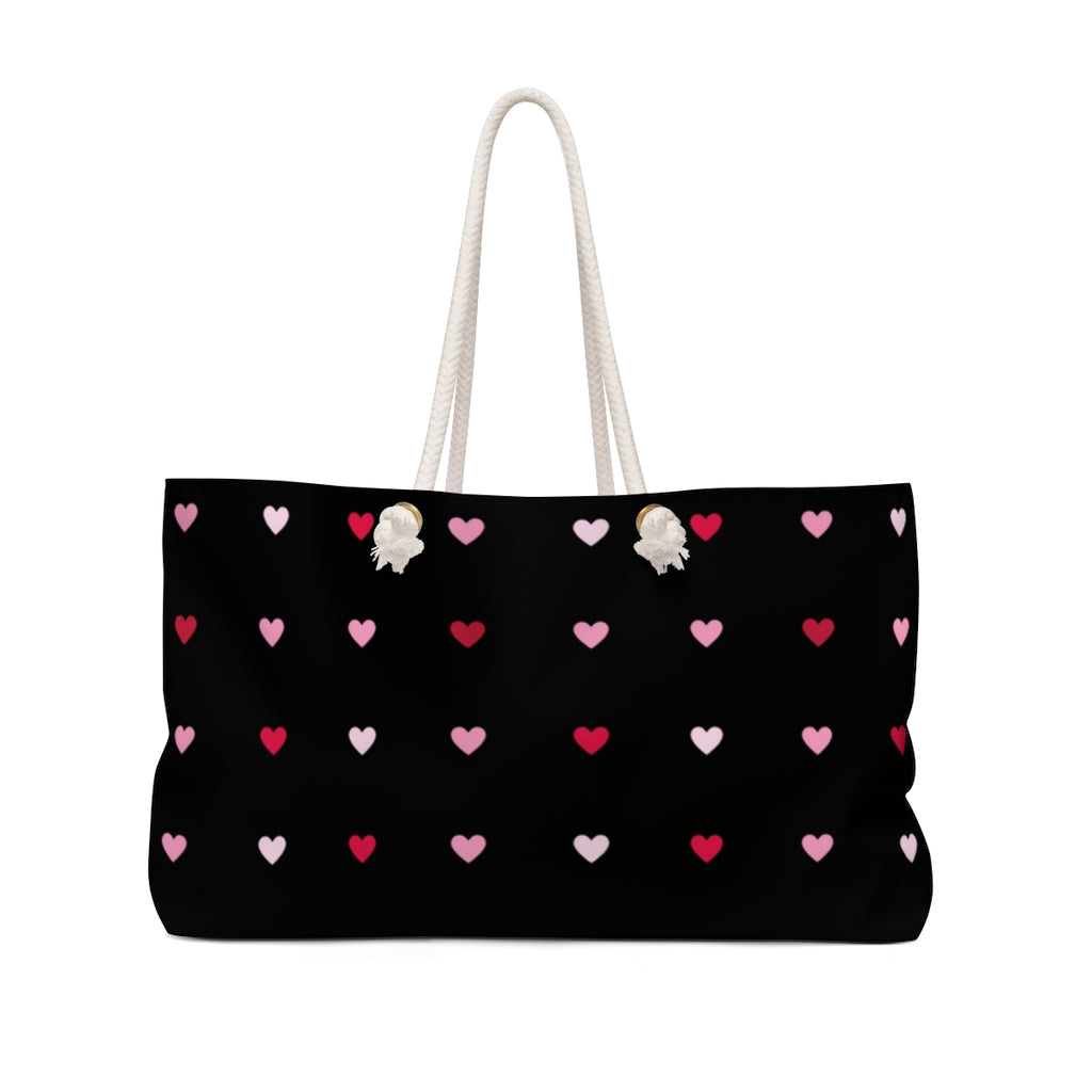 Charming Hearts Weekender Bag / Black