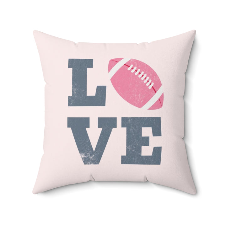 LOVE Football Pillow Cover / Light Pink