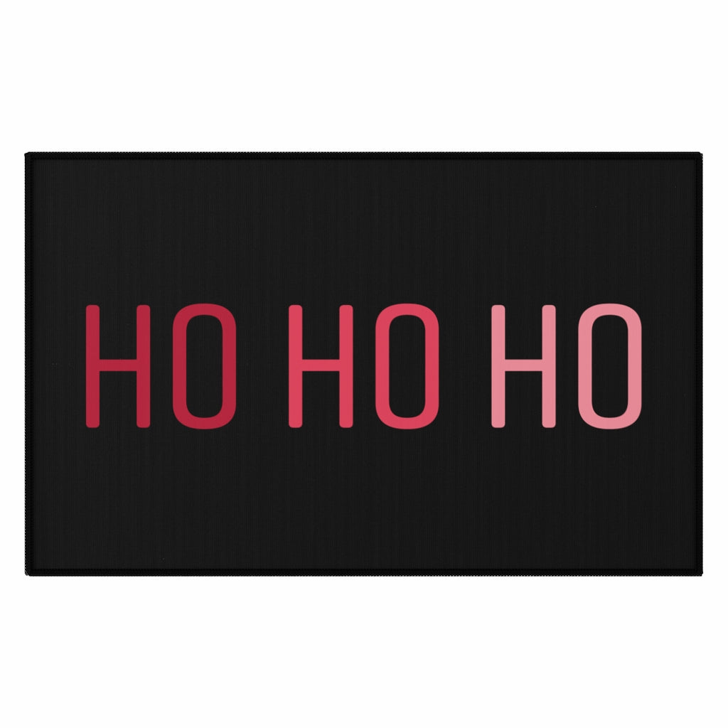 Ho Ho Ho Christmas Welcome Rug / Black