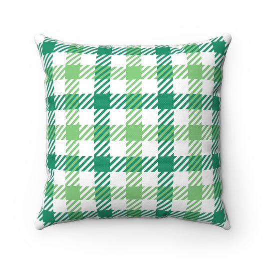 Astoria Plaid Pillow Cover / Green White