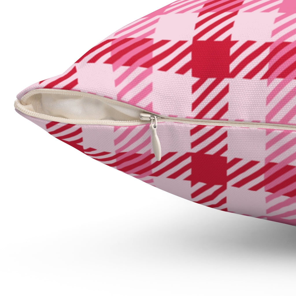 Astoria Plaid Pillow Cover / Light Pink