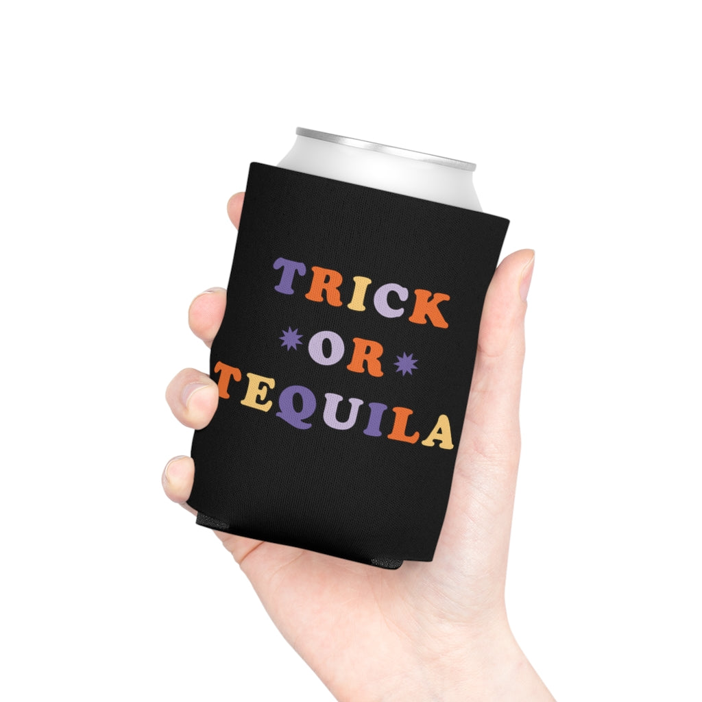 Trick or Tequila / Halloween Can Cooler / Black