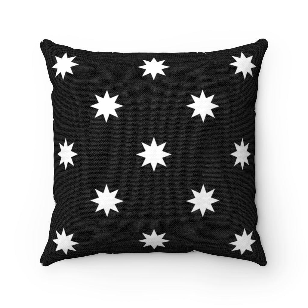 Geo Star Pillow Cover / Black Charcoal