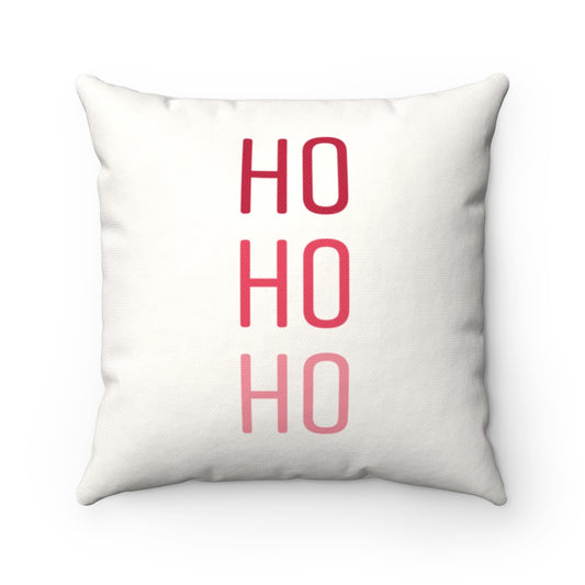 Ho Ho Ho Pillow Cover / Christmas / White-Red