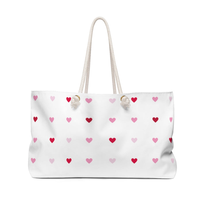 Charming Hearts Weekender Bag / White