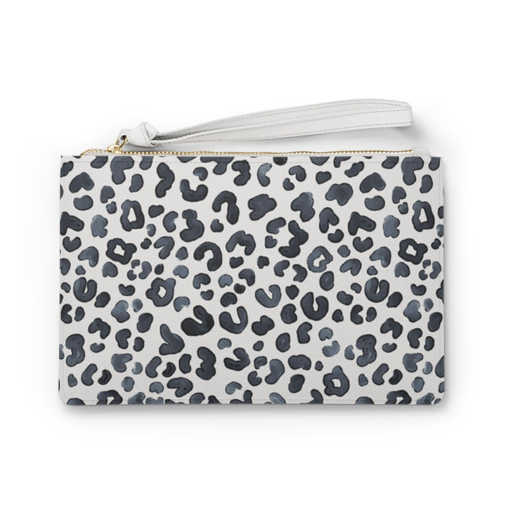 Smooth Leopard Clutch Bag / White Black