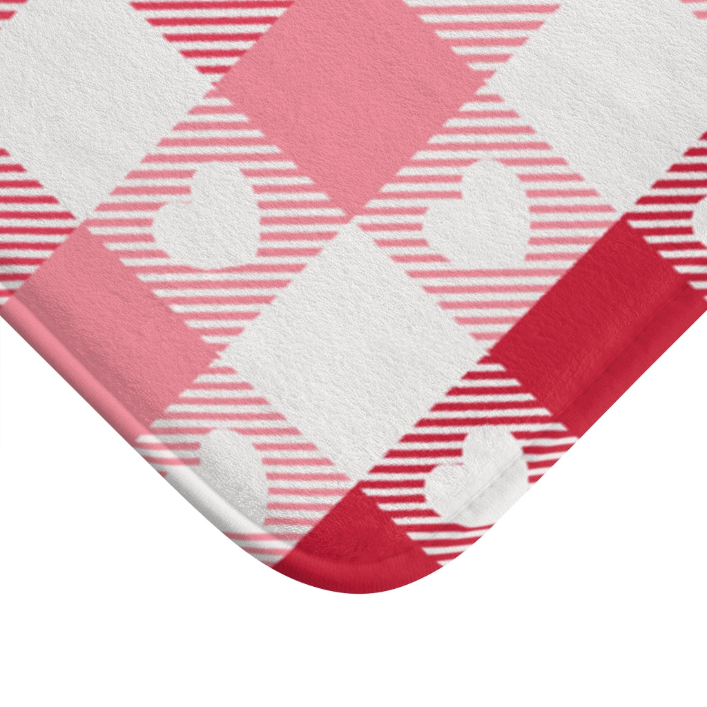 Heart Buffalo Plaid Ombre / Red Pink