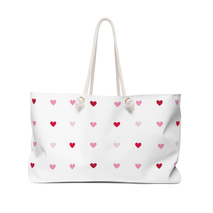 Charming Hearts Weekender Bag / White