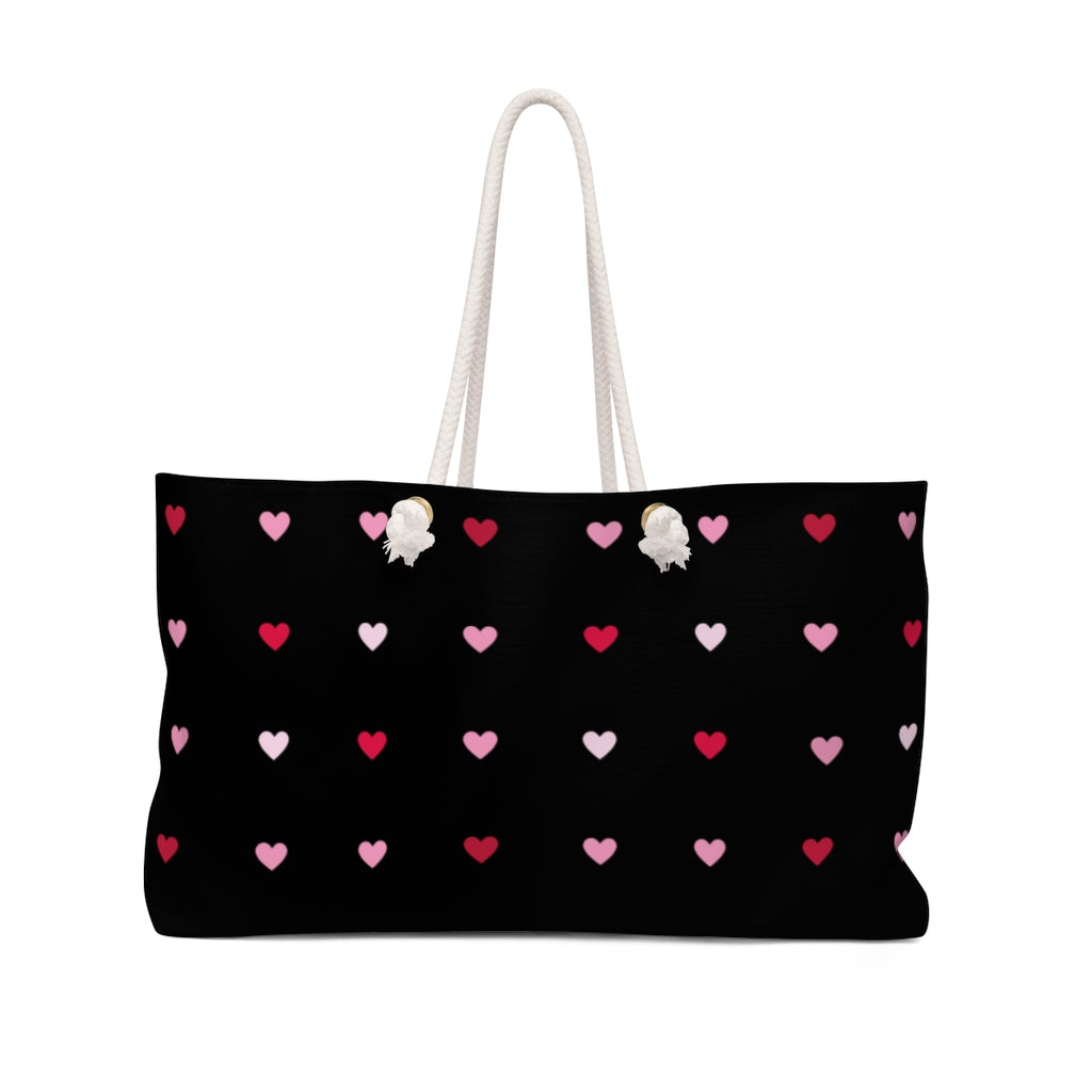 Charming Hearts Weekender Bag / Black
