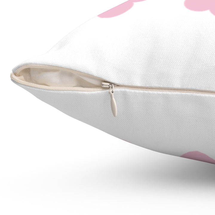 Floral Pillow Cover / White Pink