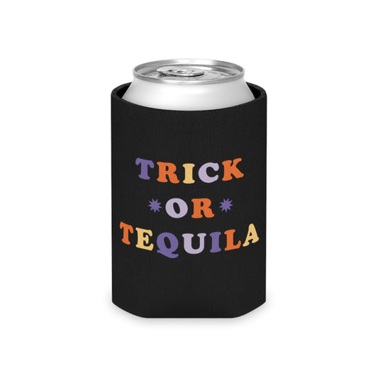 Trick or Tequila / Halloween Can Cooler / Black
