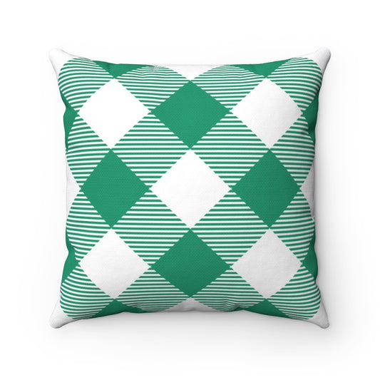 Soho Plaid Pillow Cover / Green White
