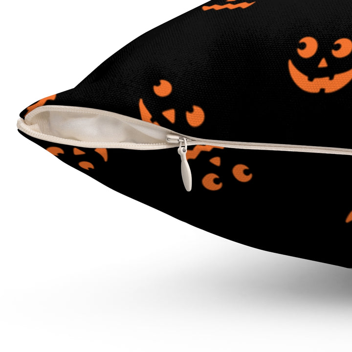 Jackolantern Faces Pillow Cover / Halloween / Orange
