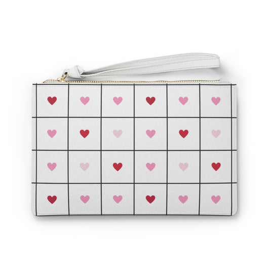 Love Grid Clutch Bag / White