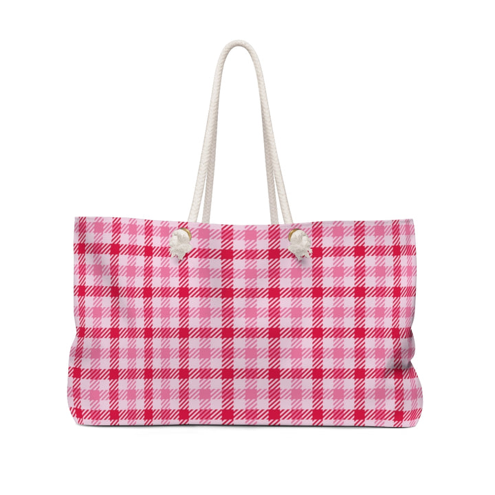 Astoria Plaid Weekender Bag / Light Pink