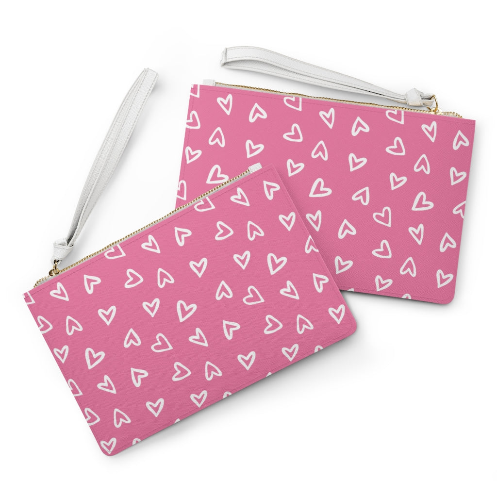 Aurora Hearts Clutch Bag / Pink