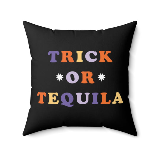 Trick or Tequila Pillow Cover / Halloween / Black
