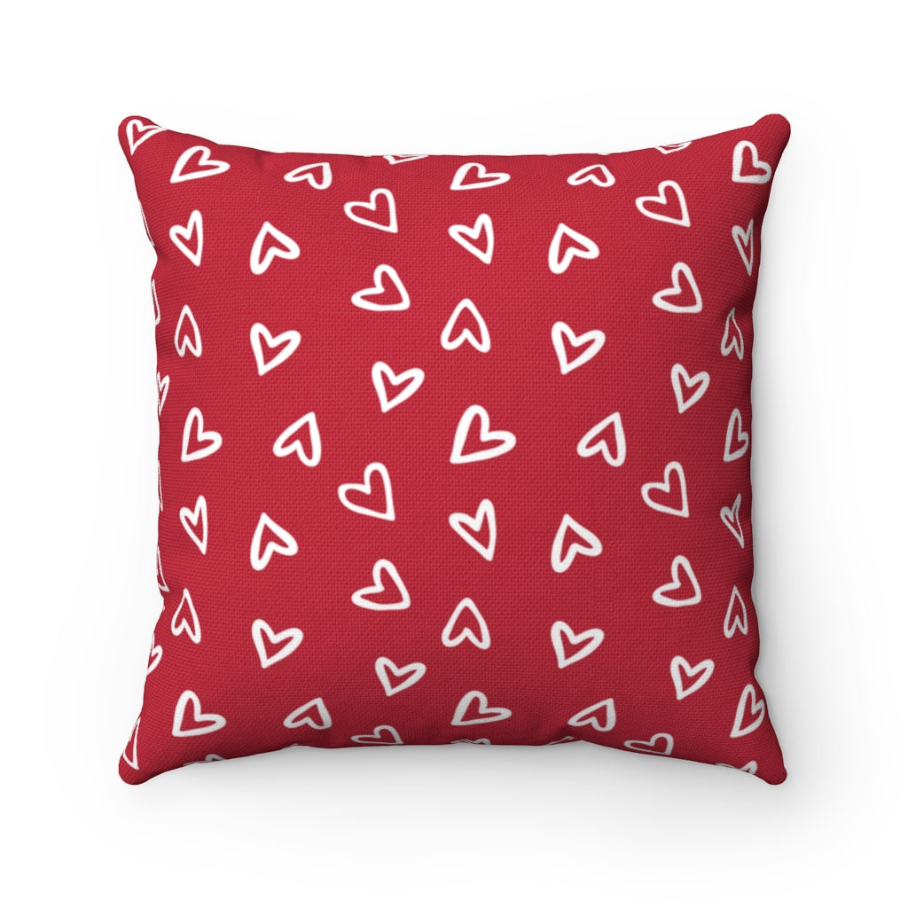Aurora Hearts Pillow Cover / Red